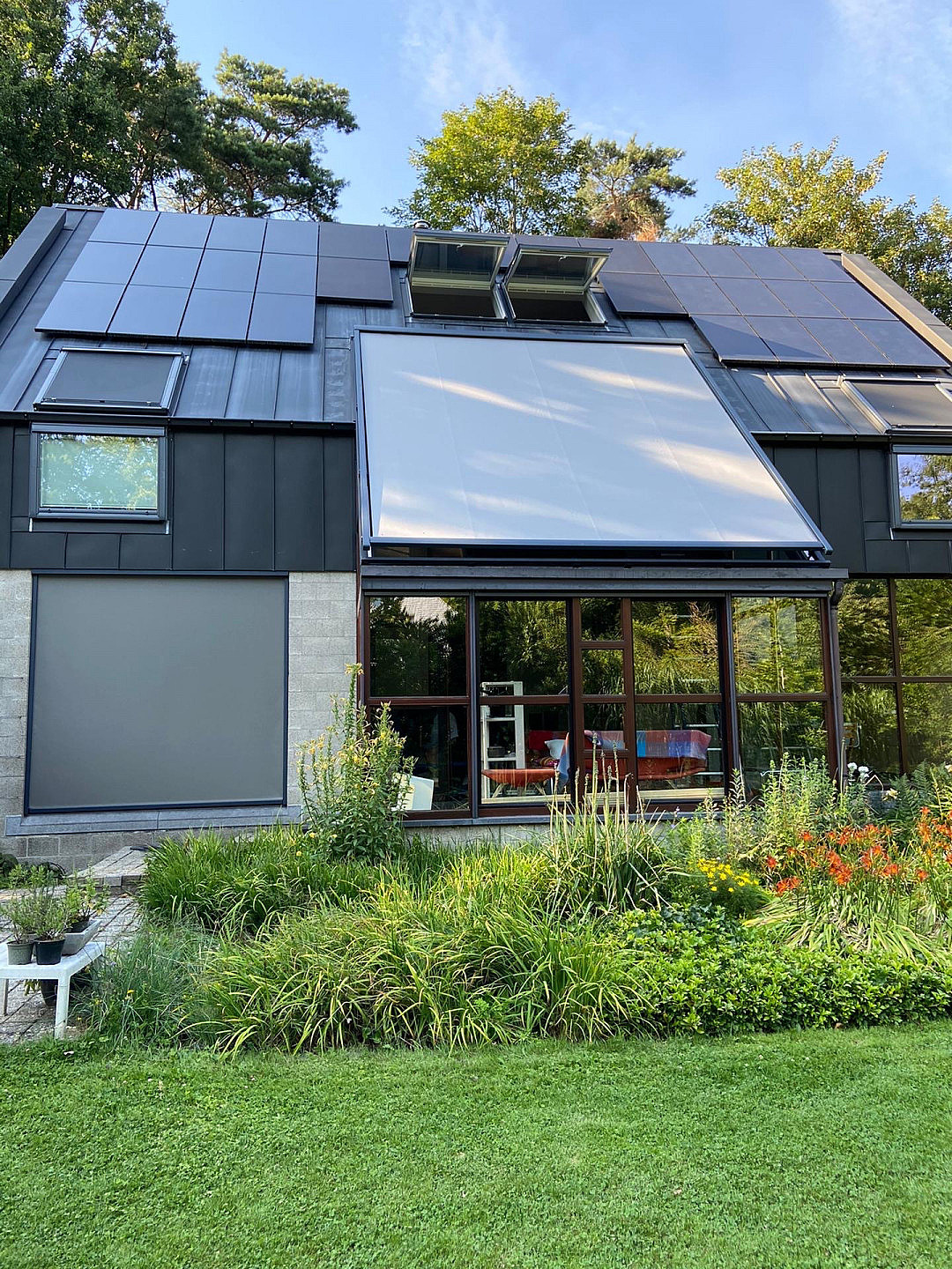 Verandazonwering Hoogstraten - schuine glaspartijen