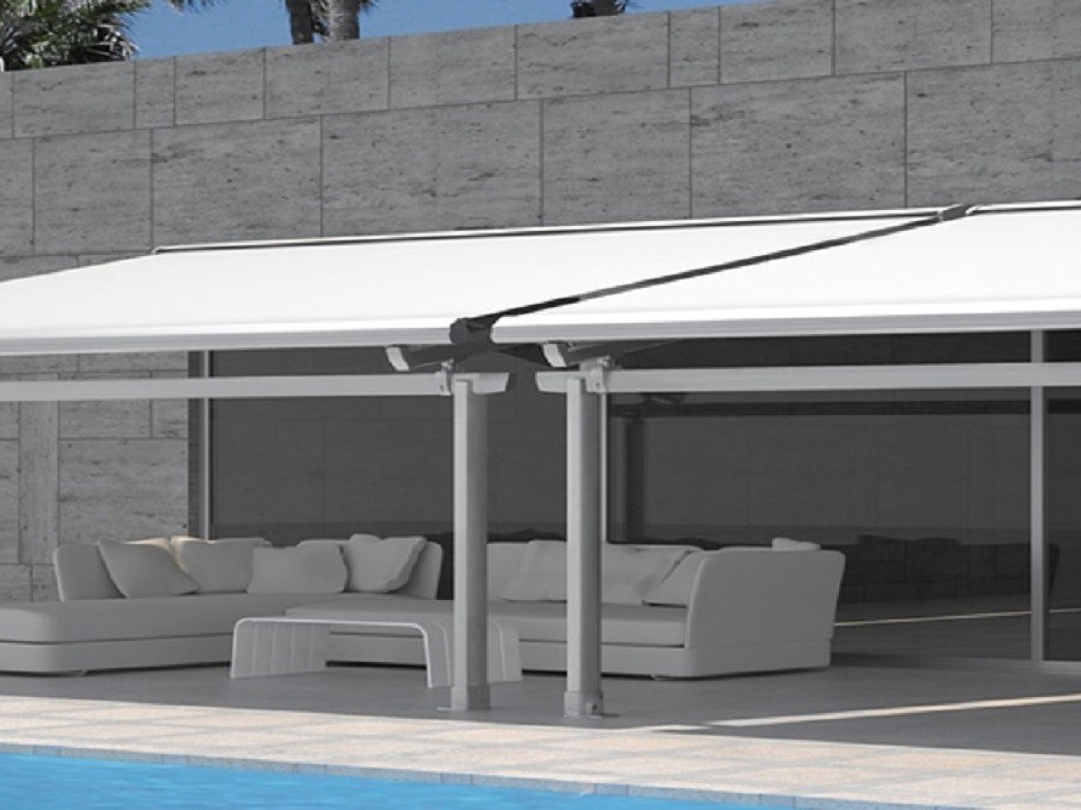 Verandazonwering met sterk doek